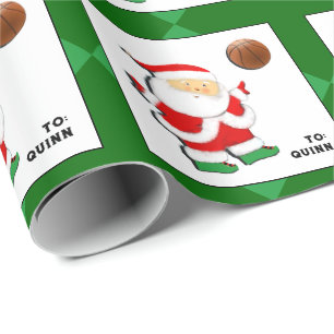 Papier Cadeau Cadeau de Noël de basket-ball personnalisé