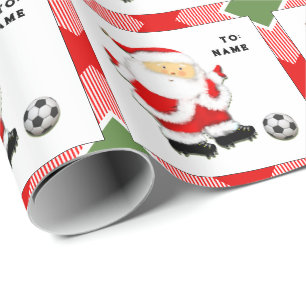 Papier Cadeau Cadeau de Noël de football personnalisé