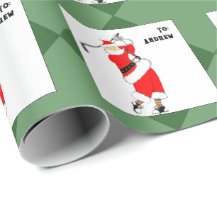 Papier Cadeau Cadeau de Noël de golf unique