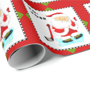 Papier Cadeau Cadeau de Noël de hockey sur glace personnalisé