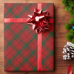 Papier Cadeau Cadeau de Noël en Tartan rouge et vert
