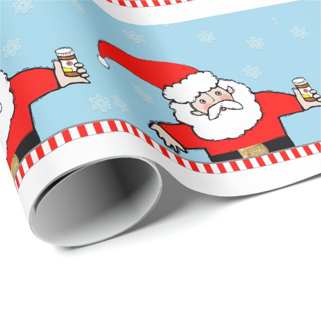 Papier Cadeau Cadeau de Noël Médicale (Coin rond)