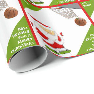 Papier Cadeau Cadeau de Noël personnalisé de basket-ball