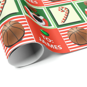 Papier Cadeau Cadeau de Noël personnalisé de basket-ball