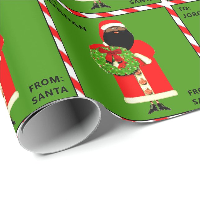 Papier Cadeau Cadeau de Noël personnalisé Enfants de vacances (Coin rond)