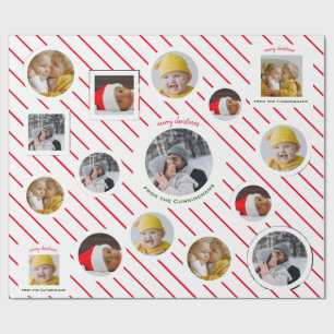 Papier Cadeau Cadeau de Noël personnalisé 🎄 quatre photos