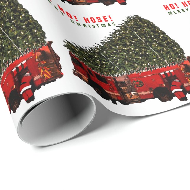 Papier Cadeau Cadeau de Noël pour un sapeur-pompier (Coin rond)