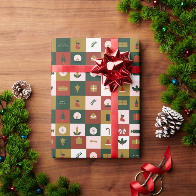 Papier Cadeau Cadeau de Noël rétro (Cadeau de vacances)
