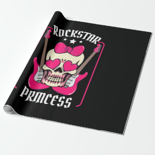 Papier Cadeau Cadeau de Noël Rokstar Princess Skull