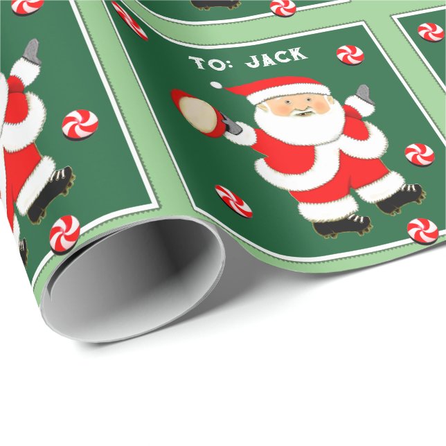 Papier Cadeau Cadeau de Noël Rugby (Coin rond)