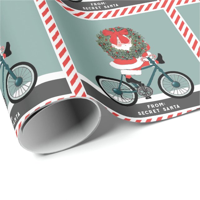Papier Cadeau Cadeau de Noël Secret Père Noël (Coin rond)