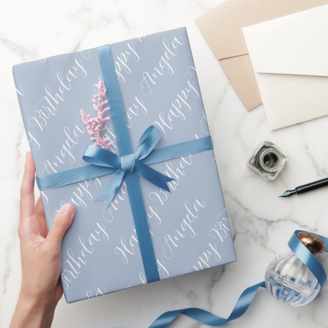 Papier Cadeau Cadeau de nom personnalisé Joyeux Anniversaire Scr (Cadeaux)