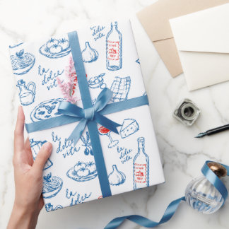 Papier Cadeau Cadeau de nourriture italienne La Dolce Vita