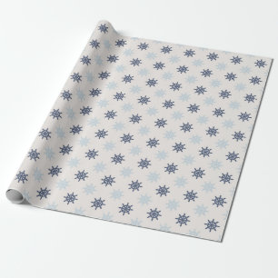 Papier Cadeau Cadeau de roue marine bleu et bleu clair