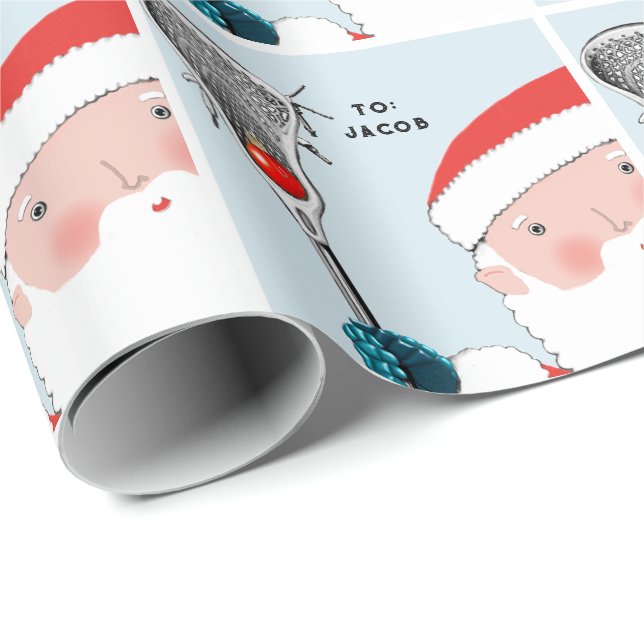 Papier Cadeau Cadeau de vacances de crosse personnalisé (Coin rond)