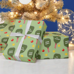 Papier Cadeau Cadeau de vacances de pickleball personnalisé