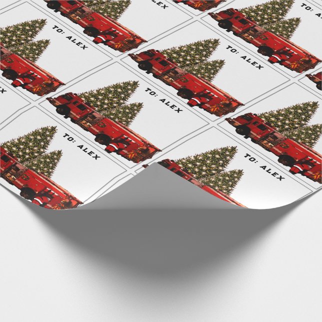 Papier Cadeau Cadeau de vacances personnalisé pompier (Coin)