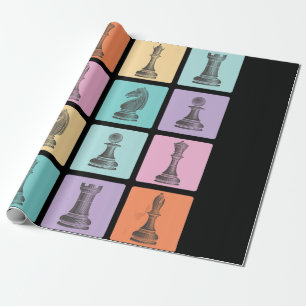 Papier Cadeau Cadeau d'échecs  J'Aime Vraiment Les Échecs