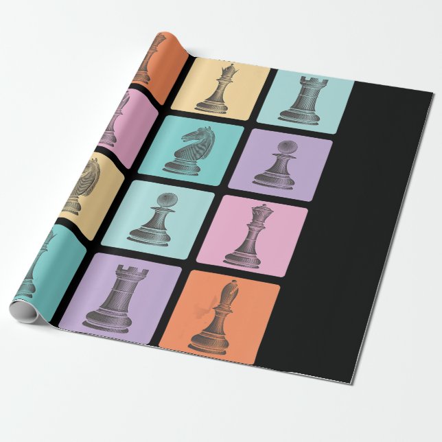 Papier Cadeau Cadeau d'échecs| J'Aime Vraiment Les Échecs (Déroulé)