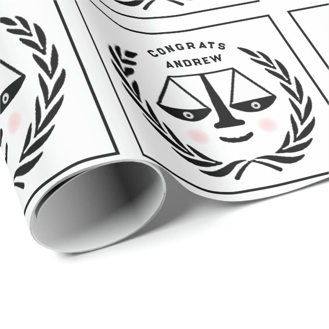 Papier Cadeau Cadeau d'études de droit (Coin rond)