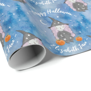 Papier Cadeau Cadeau d'Halloween pour enfants de petite sorcière