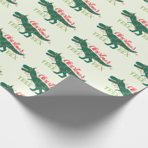 Papier Cadeau Cadeau drôle d'arbre de T-Rex de dinosaure de Din