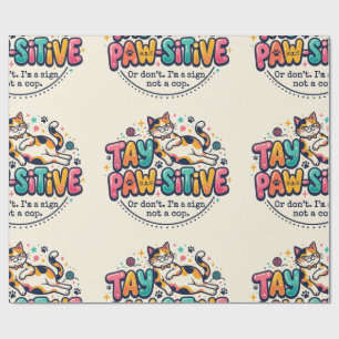 Papier Cadeau Cadeau drôle pour amateur de chats Restez Paw-siti