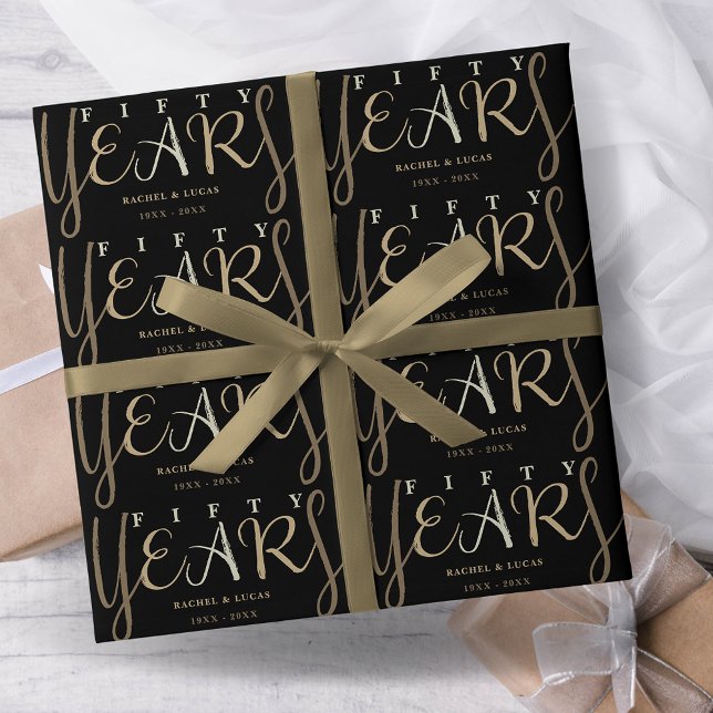 Papier Cadeau Cadeau du 50e anniversaire du Mariage d'or (Créateur téléchargé)