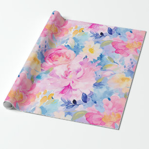 Papier Cadeau Cadeau esthétique de jardin floral de grand-mère c