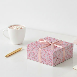 Papier Cadeau Cadeau Féminin Rubans Roses Mignons et Fantaisiste