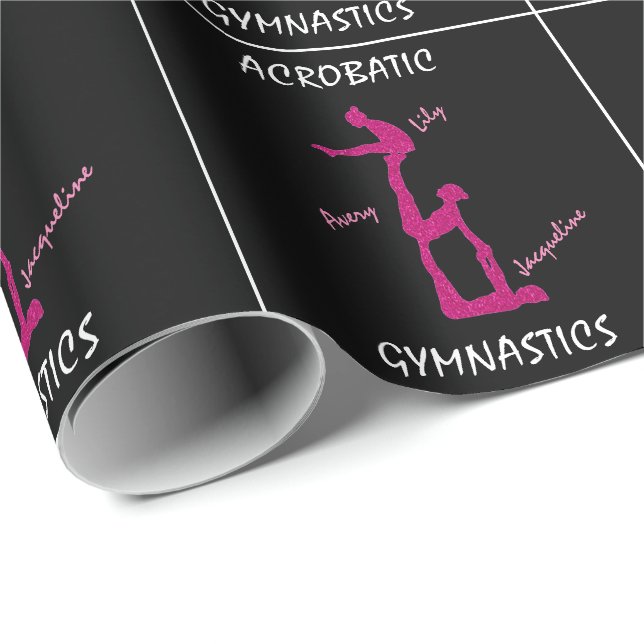 Papier Cadeau Cadeau gymnastique acrobatique (Coin rond)