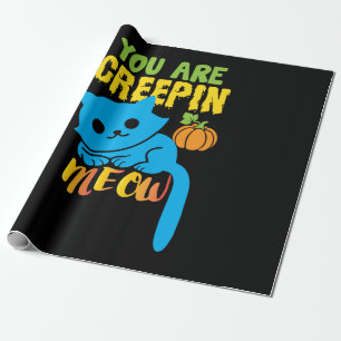 Papier Cadeau Cadeau Halloween Tu Me Fais Creepin Meow Anniver