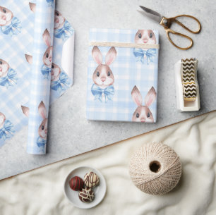 Papier Cadeau Cadeau lapin bleu lapin