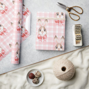 Papier Cadeau Cadeau lapin rose lapin