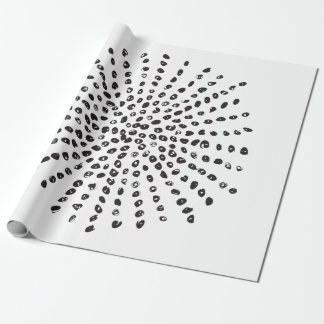 Papier Cadeau Cadeau Motif de Black and White Large Dot Burst
