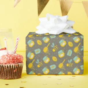 Papier Cadeau Cadeau Motif de miel mignon