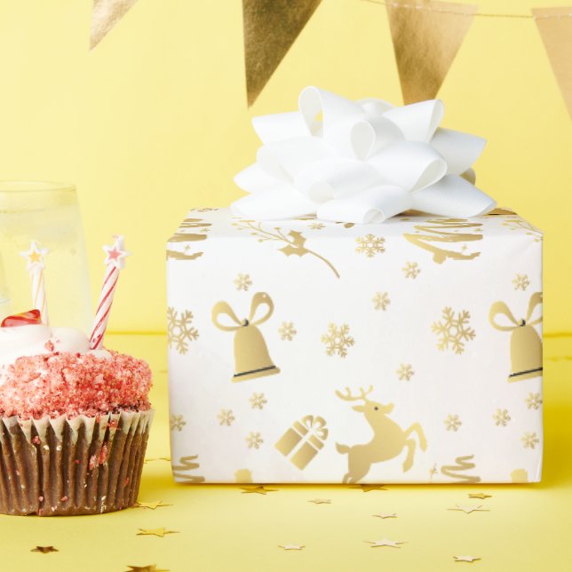 Papier Cadeau Cadeau Motif de Noël rose Élégant (Fête d'anniversaire)
