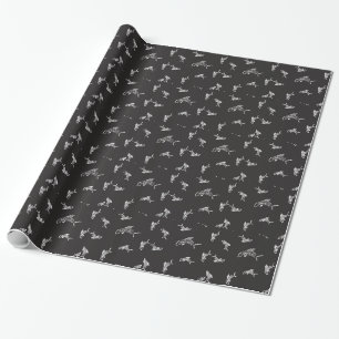 Papier Cadeau Cadeau noir d'os de poissons de requin blanc