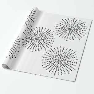 Papier Cadeau Cadeau noir et blanc de motif d'éclat de point