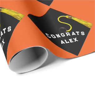 Papier Cadeau Cadeau Orange Graduation