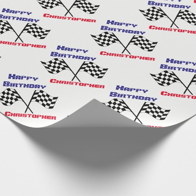 Papier Cadeau Cadeau personnalisé Checkered de joyeux (Coin)