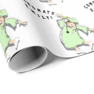 Papier Cadeau Cadeau personnalisé de diplôme d'infirmière