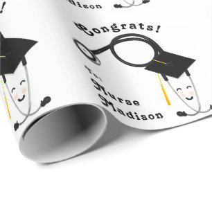 Papier Cadeau Cadeau personnalisé de diplôme d'infirmière