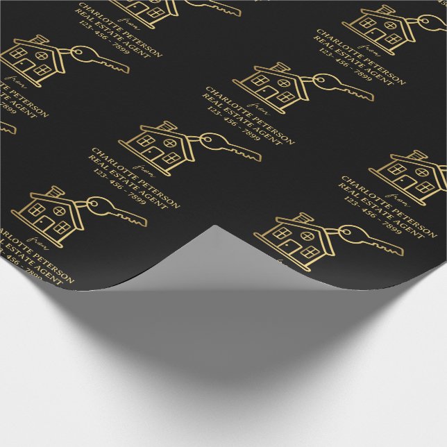Papier Cadeau Cadeau pour clients de l'agence immobilière Black  (Coin)