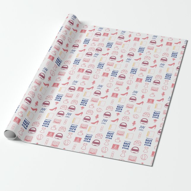 Papier Cadeau Cadeau pour soeurs JW meilleure vie jamais  (Déroulé)