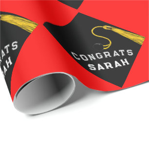 Papier Cadeau Cadeau Red Graduation