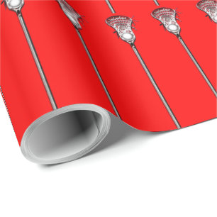 Papier Cadeau Cadeau Red Lacrosse
