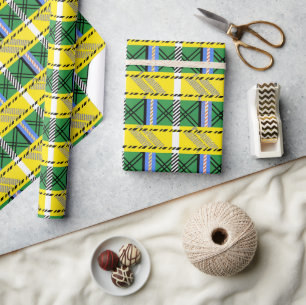 Papier Cadeau Cadeau Rustique Retro Peint Plaid Motif