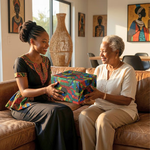 Papier Cadeau Cadeau tribal africain américain abstrait vibrant
