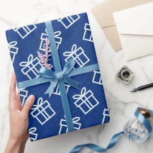 Cadeaux blancs de Noël avec Arrière - plan bleu